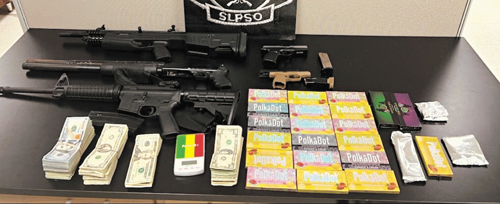 Evidence seized in drug arrest included chocolate-covered mushroom bars, according to St. Landry Parish Sheriff Bobby Guidroz. (St. Landry Parish Sheriff’s Office photo)