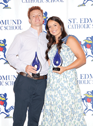 Henry Summerlin and Amelia Miller were named Mr. and Miss Blue Jay during the annual St. Ed All Sports Athletic Awards Banquet.