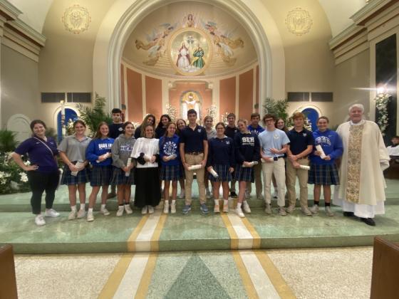 St. Edmund students honored by an LSUE representative