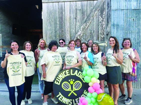 The Eunice Ladies Tennis League (ELTL) finished its 2026 spring season with an end of the season tennis banquet. Team Pitre was declared the season’s winners and were presented with winning T-shirts.