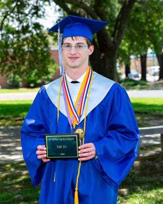 St. Edmund High senior Ethan Daigle was presented the St. Thomas Aquinas Society ACT 30+Club award.