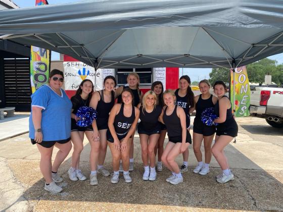 In front, from left, are Ava Guillory, co-captain; Isabella Heinen, captain; and Riley Young, co-captain. In back, from left, are Sponsor Allison Reed, Ruby Durham, Kennadi Thibodeaux, Lauren Bearb, Audrey Rachal, Emma Myers, Ava LaFleur and Caroline Fontenot. (Submitted photo)