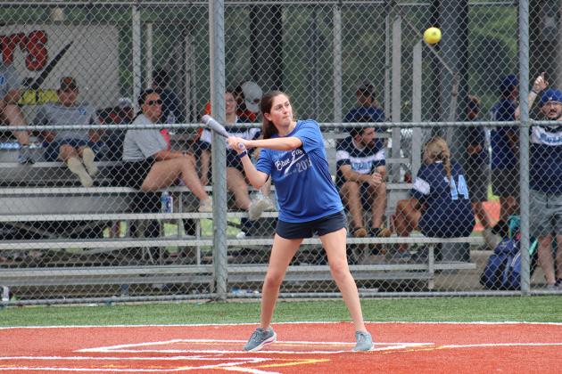Abby Brown, class of 2016, at bat for her team.