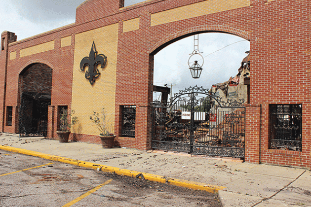 Nick’s on 2nd is shown on Sunday with the front facing 2nd Street still standing. (Photo by Myra Miller)