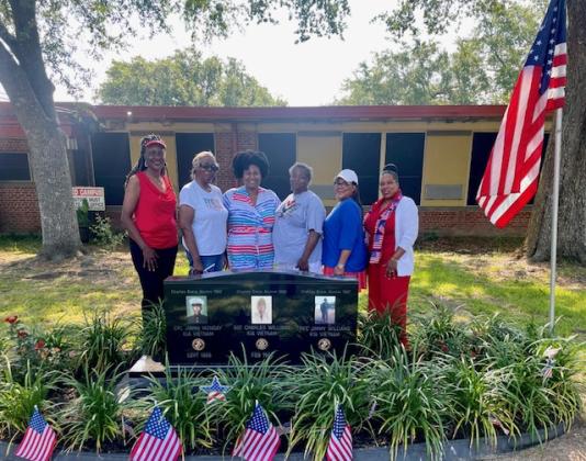 They also visited the memorial at Central Middle School that was created to honor three former students from the former Charles Drew High School who were killed in Vietnam. Those students were Charles Williams, Jimmy Williams and Jimmy Monday. (Submitted photos)