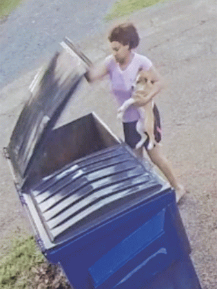 St. Landry Parish Government investigators arrested Jasmine Mouton and Kendall Tyler, both 22 years old of Opelousas. On Sunday, surveillance video captured footage of a woman dumping two puppies into a trash can outside of Sebastian West End Seafood, located at 1538 W. Landry St. in Opelousas. Mouton and Tyler were each charged with two counts of aggravated cruelty to animals. (Surveillance photo)