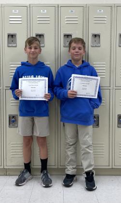 First Place overall winners of International Day were Alex LeJeune, left, and Joseph Oliver.
