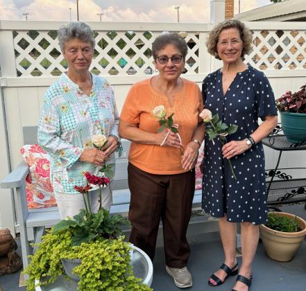 The out-going 2022-2024 Bulb &amp; Blossom Garden Club officers are from left Erin Jones, treasurer; Donna Baltakis, vice president; and Celeste Gomez, president. Not pictured is Jacquelyn Love, secretary.