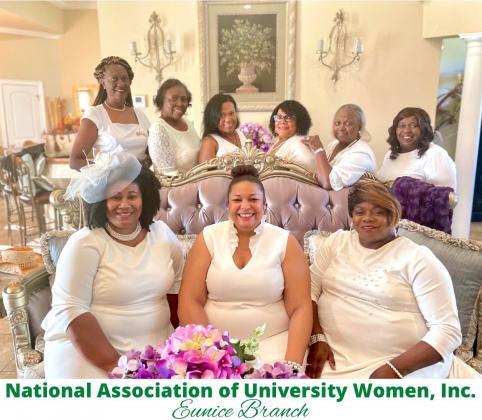 Members of the Eunice Branch of the National Association of University Women (NAUW) inducted and welcomed a new member, Crystal Riley.
