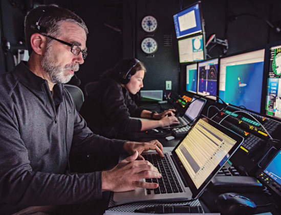 UL Lafayette’s Dr. Scott France aboard the NOAA Ship Okeanos Explorer during a past expedition. He has returned to the ship as part of a three-week research voyage to explore uncharted depths of the North Atlantic Ocean. (Submitted photo)