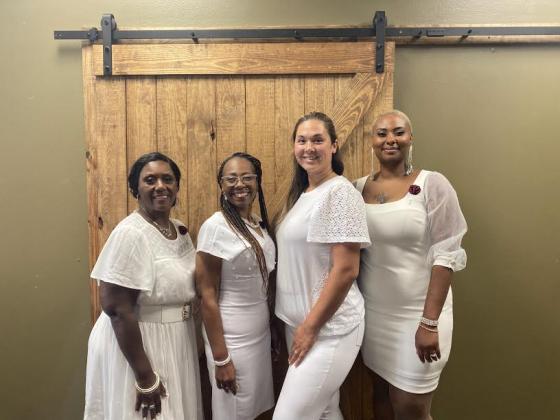 New members were welcomed to the Chat-A-While Social &amp; Civic Club, from left are Danita Bellard, Robin Futrell, Annette Hebert and Natalie Johnson.