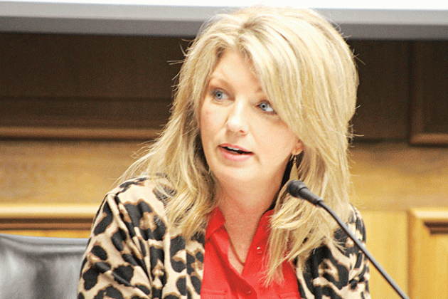 Sen. Heather Cloud, R-Turkey Creek, sponsored legislation that will cut permit fees for trucking businesses like the one her husband owns. (Greg LaRose/Louisiana Illuminator)