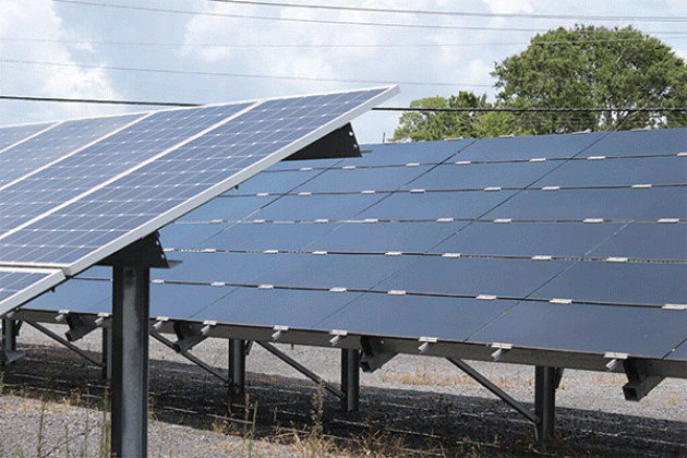 Solar panels at the University of Louisiana Lafayette. 