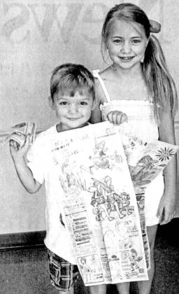 Coloring Contest winner. Six year old William R. Martel was the winner of The Eunice News “School’s Out” Coloring Contest. William won $25 cash for his winning entry, shown here. With William is his cousin Sadie Martel, who won the coloring contest in 2009.