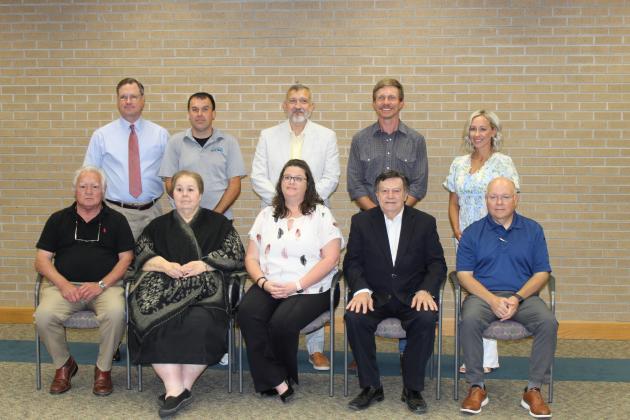 The 2025-2026 Rotary Club officers and board are, seated, from left, Shirley Vige, treasurer; Pat Dossman, vice president; Erika Fontenot, president; Ellis Daigle, immediate past president; and Van Reed, secretary. In back from left are Dwight Jodon, board member; Alex Morris, board member; Willie Bergeron, president-elect for incoming July 1, 2026; Rev. Andrew Bates, board member; and Kayla Heinen, board member. Not pictured is Andrea Chachere, board member.