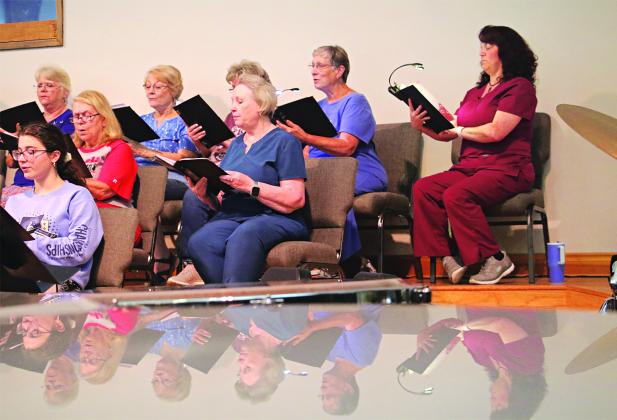 The Eunice Community Concert Band &amp; Choir will stage its summer concerts at 7 p.m. Thursday and Friday at the First Baptist Church in Eunice. The choir is shown practicing at the church on Tuesday. Tickets are $5 for adults and $2 for children under 12. Tickets can be purchased by calling 337-457-1776 or can be purchased at the door. (Photo by Harlan Kirgan)