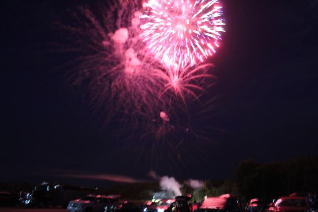 Brilliant fireworks light the sky