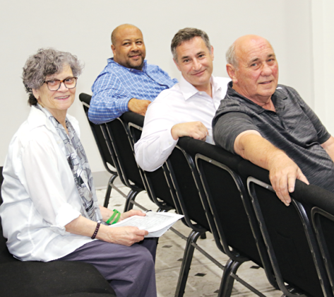 Several candidates from Eunice showed up for the opening day of qualifying. They included, from left, Mary Ellen Donatto, Varden Guillory, Dr. Zeb Stearns and Ernest Blanchard.