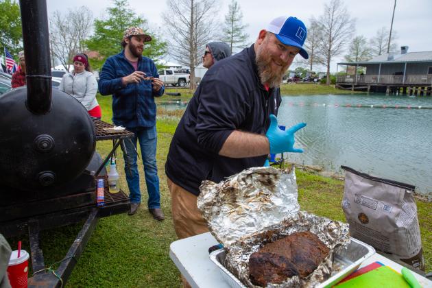 The Food Network’s “BBQ USA” TV show will feature UL Lafayette’s Office of Veteran and Military Student Services’ signature fundraising event – Operation Smoke Sheaux. The barbecue contest will air during several upcoming episodes of “Battle on the Bayou.” Episodes will be broadcast on Monday, Aug. 7; Tuesday, Aug. 8; Monday, Aug. 14; and Saturday, Aug. 26. (Photo credit by Doug Dugas/University of Louisiana at Lafayette)