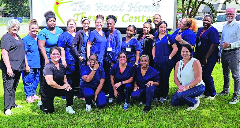 The Acadia-St. Landry Nursing and Rehab announced they have completed its first CNA course. The class was a two-week class, taught by Earline Doucet, RN, assistant director of nursing, and Pam Wimberly, RN, nursing supervisor. Another class will be offered in November. Front row, from left, are Earline Doucet; Kristy McMillian, student; Angel Browning, student; Chrystal Bates, student; Polly Bellard, RN, director of nursing; and back, from left, are Pam Wimberly, RN, instructor; Brandy Cormier, student; Dae