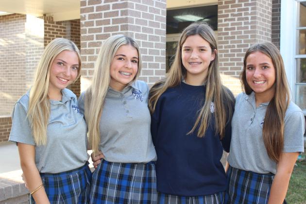From left, are Rowe Klein, Jeslyn West, Hallee Cart and Emily Manuel, all eighth graders. (Photos by Myra Miller)