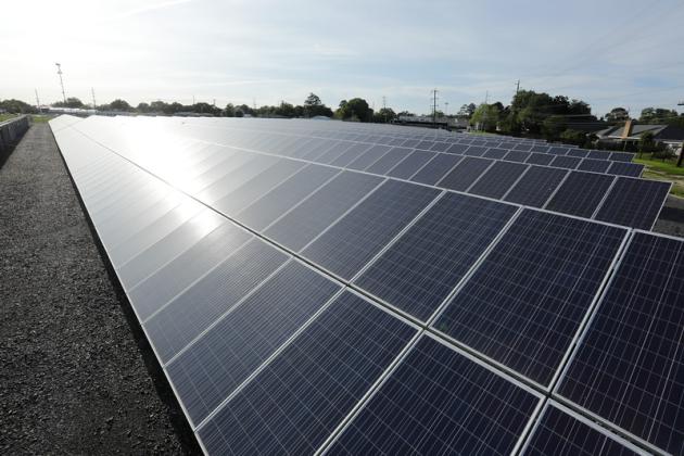 Solar panels at UL Lafayette. (UL Lafayette photo)