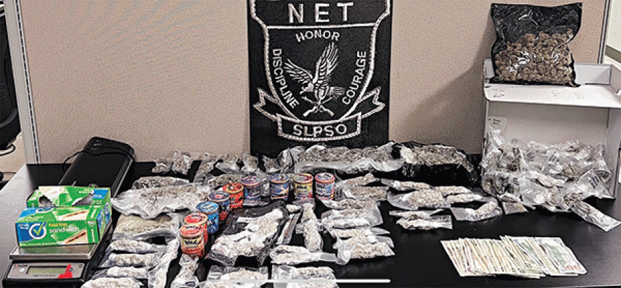 A convicted felon at Lucky’s Truck Stop in Opelousas found his luck running out after St. Landry Parish Sheriff’s detectives spotted him. Shown is evidence seized. (Photo from the St. Landry Parish Sheriff's Office)