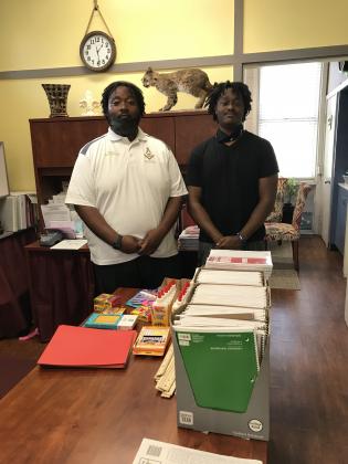 Donation of school supplies at East Elementary.
