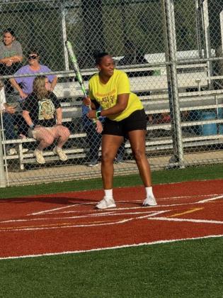 Lasetta Dupre Mayo, class of 1997, at bat.