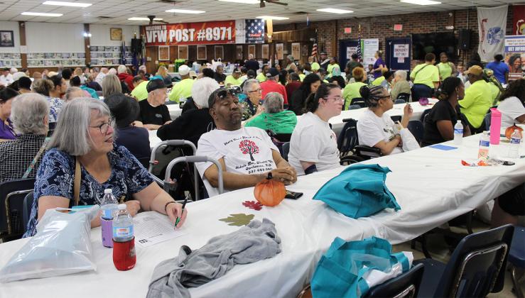Hundreds of seniors gathered at the VFW Post 8971 Hall Wednesday for a TRIAD workshop, sponsored by the St. Landry Parish Sheriff Office. There were about 20 different senior citizen’s based vendors on site. Seniors enjoyed Bingo, door prizes, and a free lunch of barbecue chicken and the trimmings. (Photo by Myra Miller)