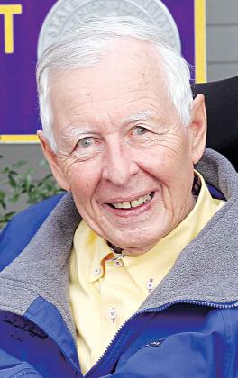 Third Circuit Court of Appeal Judge John Saunders is sitting in front of his Ville Platte law office. The long time public servant passed away on Monday at the age of 78. He was nearing the end of his fourth term on the bench. (LSN file photo)