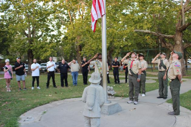 The Boy Scouts Troop 425 performed a flag raising ceremony at the 911 In Honor and Remembrance ceremony.