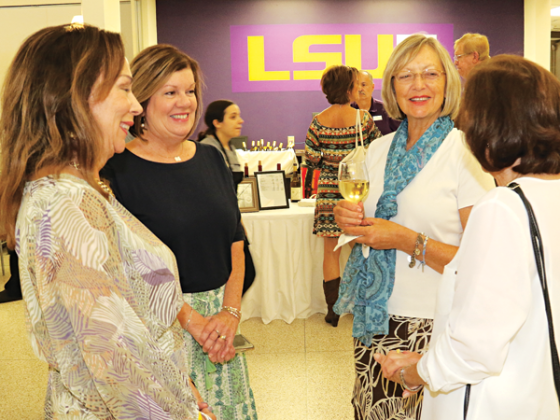 From left, are LSUE Chancellor Nancy Sorenson, Linda Perrodin, Stephanie Guillory and Margaret Frey at a celebration of LSUE’s 55th year. (Photos by Harlan Kirgan)