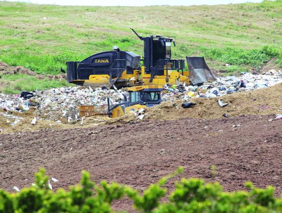 Heavy machinery works at the landfill at Beggs.