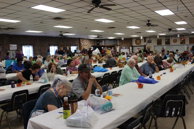 A crowd of seniors gathered Wednesday at the quarterly TRIAD meeting held at the VFW Post 8971 Hall. (Photo by Myra Miller)