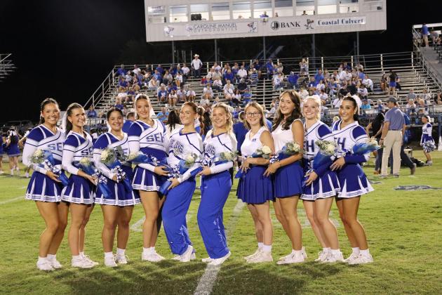 St. Edmund honored their senior cheerleaders, dancers, and drummers during half time last week.