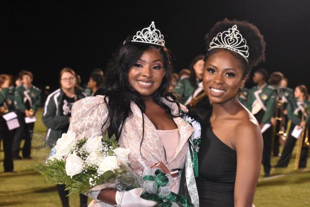 Madison Allison, left, is Eunice High homecoming queen. At right is Alivia Cesar, last year's homecoming queen.