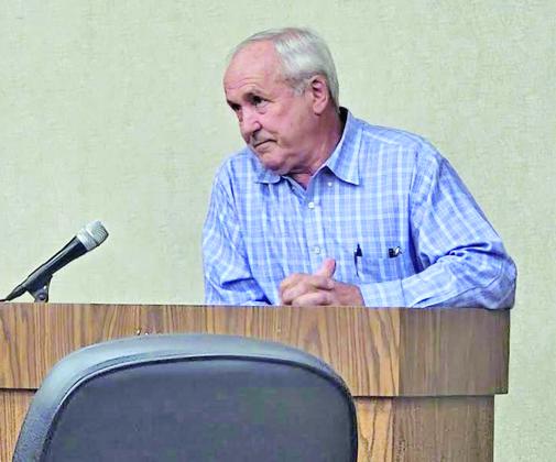 Ronald Dies, one of four board members of Eunice Housing Authority Board who were removed from their seats earlier this month, was the first of three board members to speak to the Eunice City Council to appeal his removal from the board. Dies, Roland Miller and David Guillory were denied their appeals in unanimous votes during a special city council meeting on Tuesday. (Photo by Claudette Olivier)