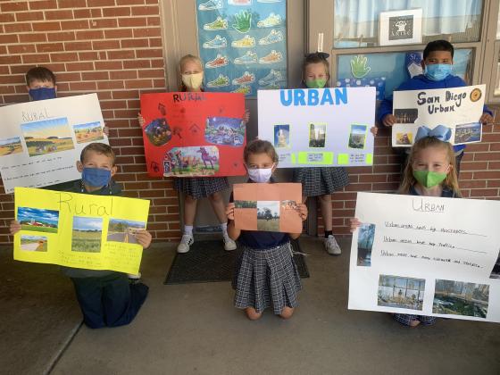 St. Ed second graders do research.