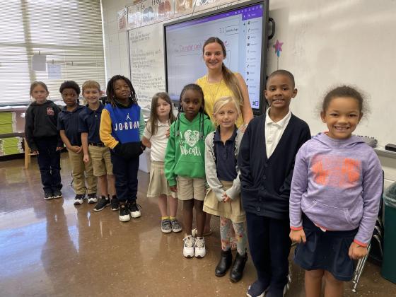 East Elementary recognized its AR students. In Kimley Triplett’s second grade class those receiving honors included Maddie-Lynn Faulkner, left, Macaire Mitchell, Liam Andrepont, James Savoy, Jacquelyn Reed, Jacelynn Dupre, Ellieana Perry, Bentley Wilson and Aveya Isaac. Not pictured is Kynzeleigh Frank.