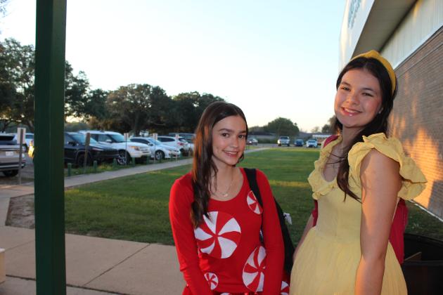 The Laylas at Eunice High School Wednesday morning were dressed for homecoming week as their favorite board game or video game character. Wednesday was declared Renaissance Theme. From left are Freshmen Layla Andrepont, and Laylah Galland.