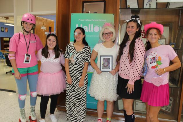 Homecoming week at St. Edmund allowed students to dress in different attire during the week. On Tuesday, St. Ed students dressed as a kid to celebrate Throwback Day. From left are Laura Kate Miller, Amelia Fontenot, Caroline Heinen, Ava Smith, Aubrie LeJeune and Stella Summerlin