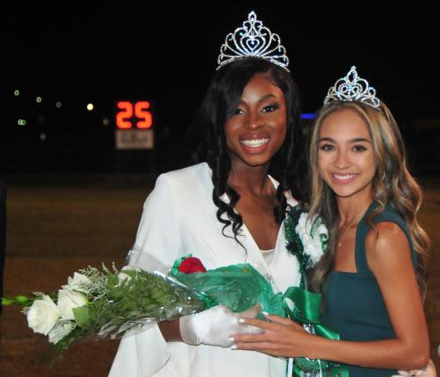 Alivia Cesar, left, a senior at Eunice High, was named Eunice High homecoming queen. Pictured with Cesar is Harli Turner, 2021 Eunice High homecoming queen.