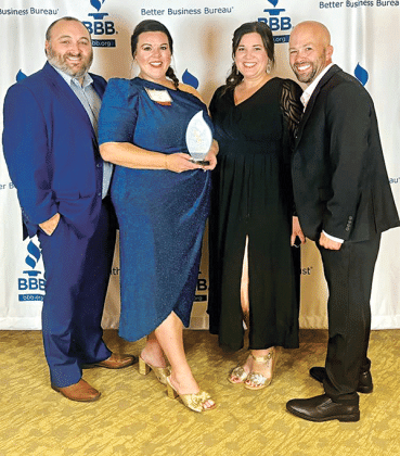 Belly Buddies, a non-profit organization, is the winner of the BBB Serving Acadiana Good Neighbor Award for non-profits. From left, are Brad Richard; Katie Richard, founder and executive director of Belly Buddies; Jennifer Fontenot and Jake Fontenot, board members of Belly Buddies. (Submitted photo)