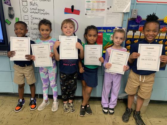 Glendale Elementary first grade students have been working on math facts. Xtra Math awards a certificate upon mastering all beginning addition facts in under 6 seconds.