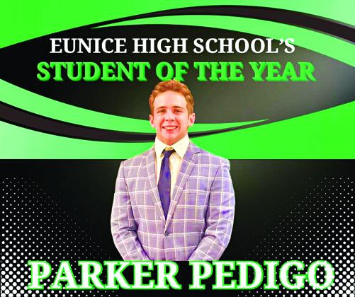 Parker Pedigo, Student of the Year at Eunice High