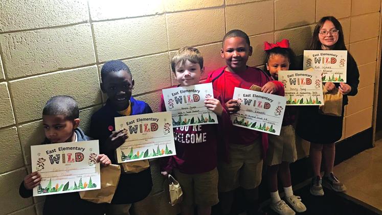 East Elementary’s Great Behavior first grade students were honored recently. From left, are Korby Richard, Leon Jackson, Blayne Daigle, Jakhi Edwards, Trinity Young and Kody Lejeune.