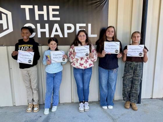 Eagles of the Month for Novermber are, from left, Trew Mitchell, Robyn Ducote, Marilyn Sittig, Grace Butcher and Annabelle Turner.
