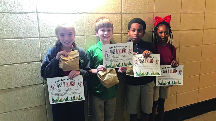 Third grade students at East Elementary were recognized as Great Behavior students. From left, are Ella Ashford, Landyn Morris, Da’lon Larue and Harlee Dupre.