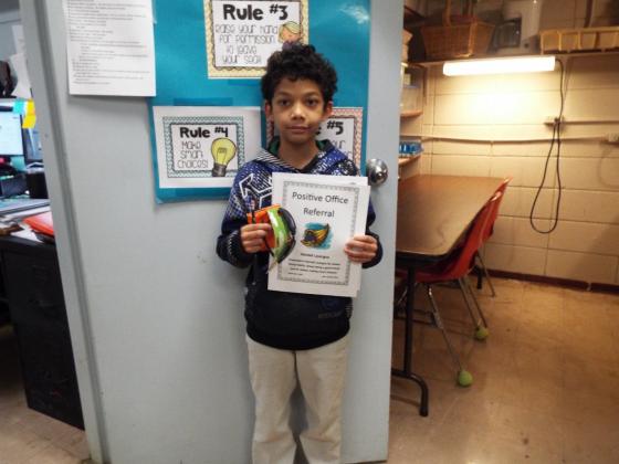 Markell Lavergne, a third grader at Glendale Elementary, received the Office Referral award for his acts of kindness, his helpfulness, making smart choices and always making friends. His teacher is Courtney Rasa. (Submitted photo)